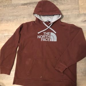 Men’s Burgundy The North Face Hooded Sweater, Size XL